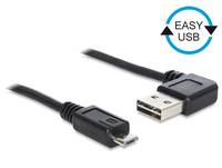 DeLOCK Easy - USB-Kabel - USB (M) links/rechts abgewinkelt, umkehrbar bis Micro-USB Typ B (M)