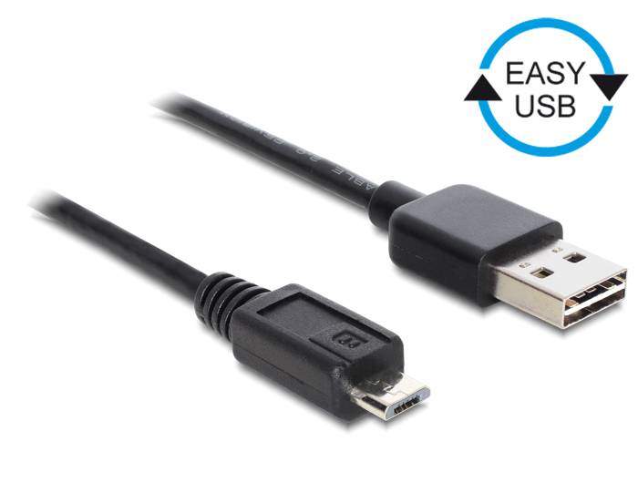 DeLOCK Easy - USB-Kabel - USB (M) umkehrbar bis Micro-USB Typ B (M)