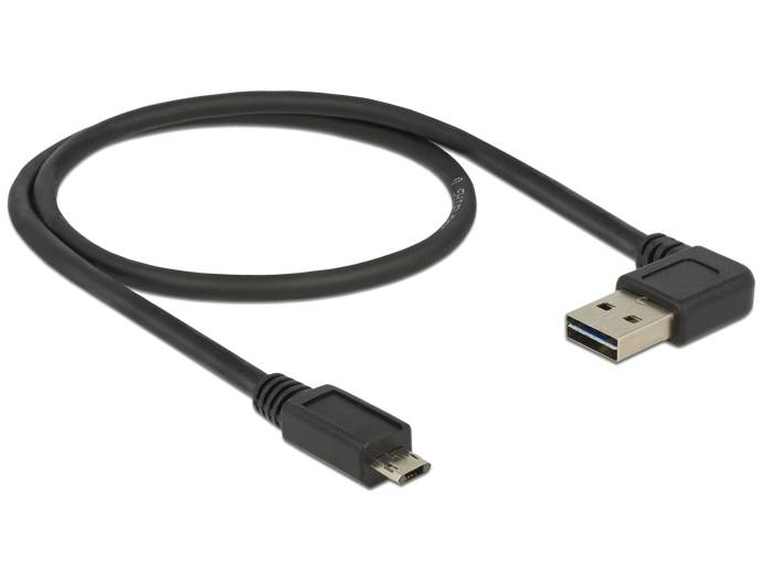 DeLOCK Easy - USB-Kabel - USB (M) links/rechts abgewinkelt bis Micro-USB Typ B (M)