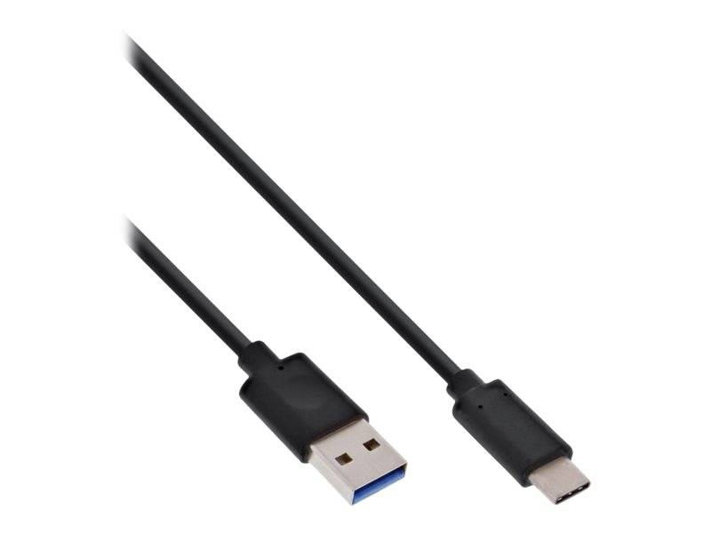 INLINE - USB 3.2 Gen.1x2 Kabel - USB-C Stecker an A Stecker - schwarz - 0,5m