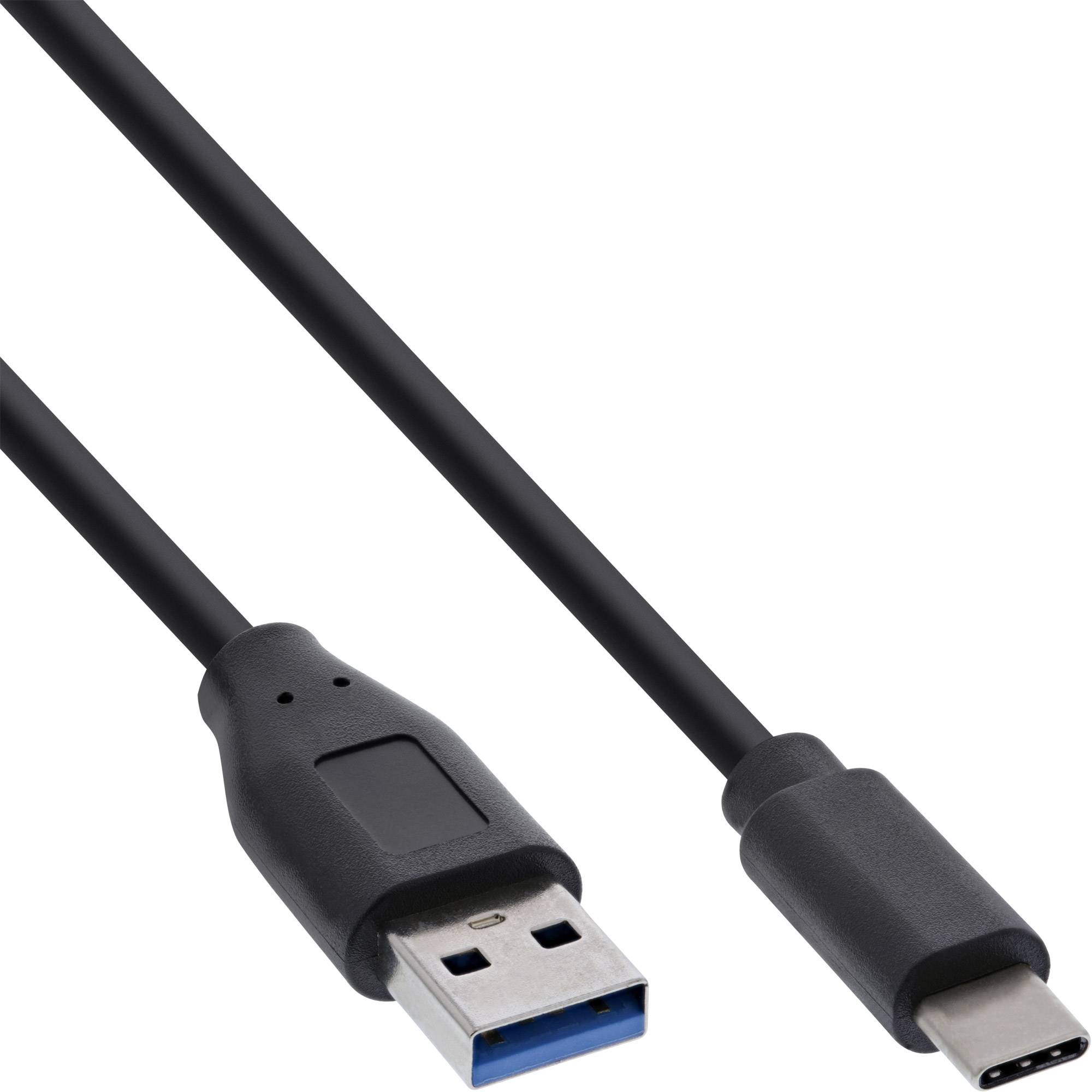 INLINE - USB 3.2 Gen.1x2 Kabel - USB-C Stecker an A Stecker - schwarz - 0,5m