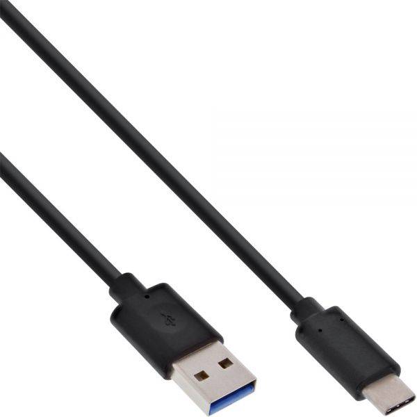 INLINE - USB 3.2 Gen.1x2 Kabel - USB-C Stecker an A Stecker - schwarz - 0,5m