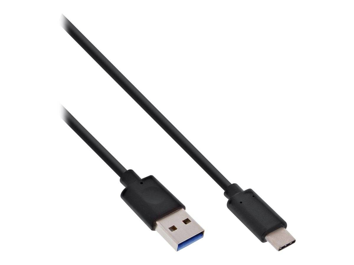 INLINE - USB 3.2 Gen.1x2 Kabel - USB-C Stecker an A Stecker - schwarz - 1m
