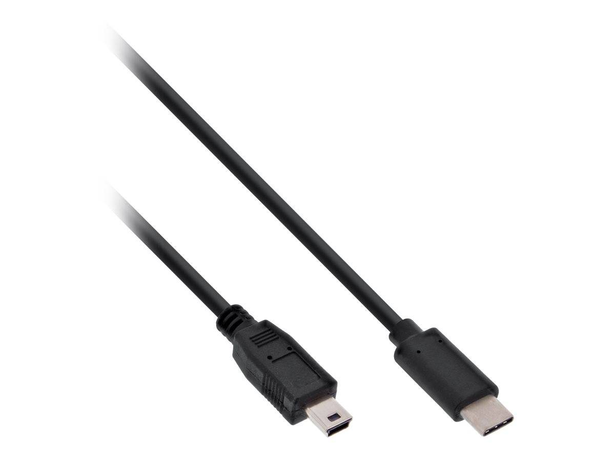 INLINE - USB 2.0 Kabel - USB-C Stecker an Mini-B Stecker - schwarz - 0,5m