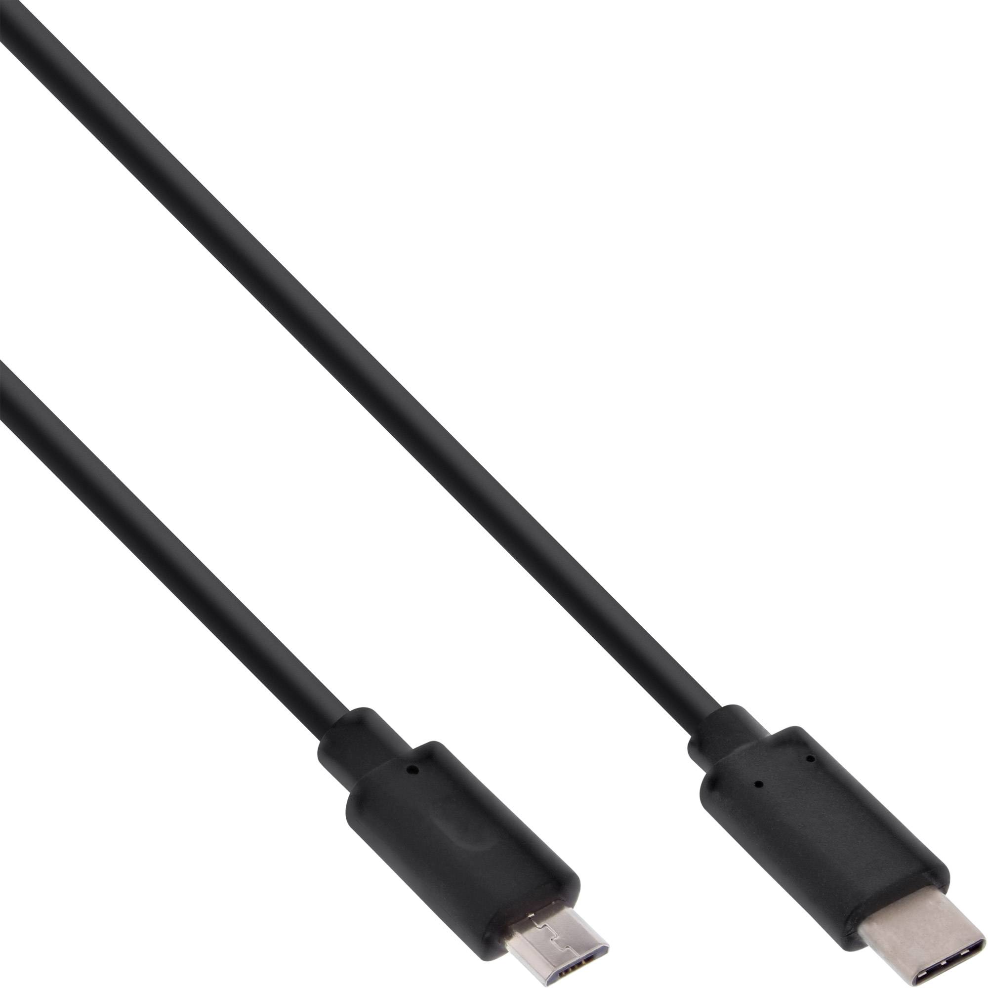 INLINE - USB 2.0 Kabel - USB-C Stecker an Micro-B Stecker - schwarz - 2m
