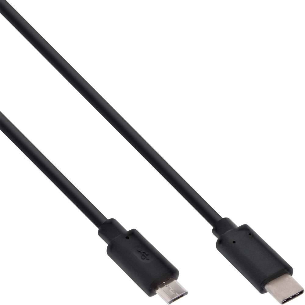 INLINE - USB 2.0 Kabel - USB-C Stecker an Micro-B Stecker - schwarz - 2m
