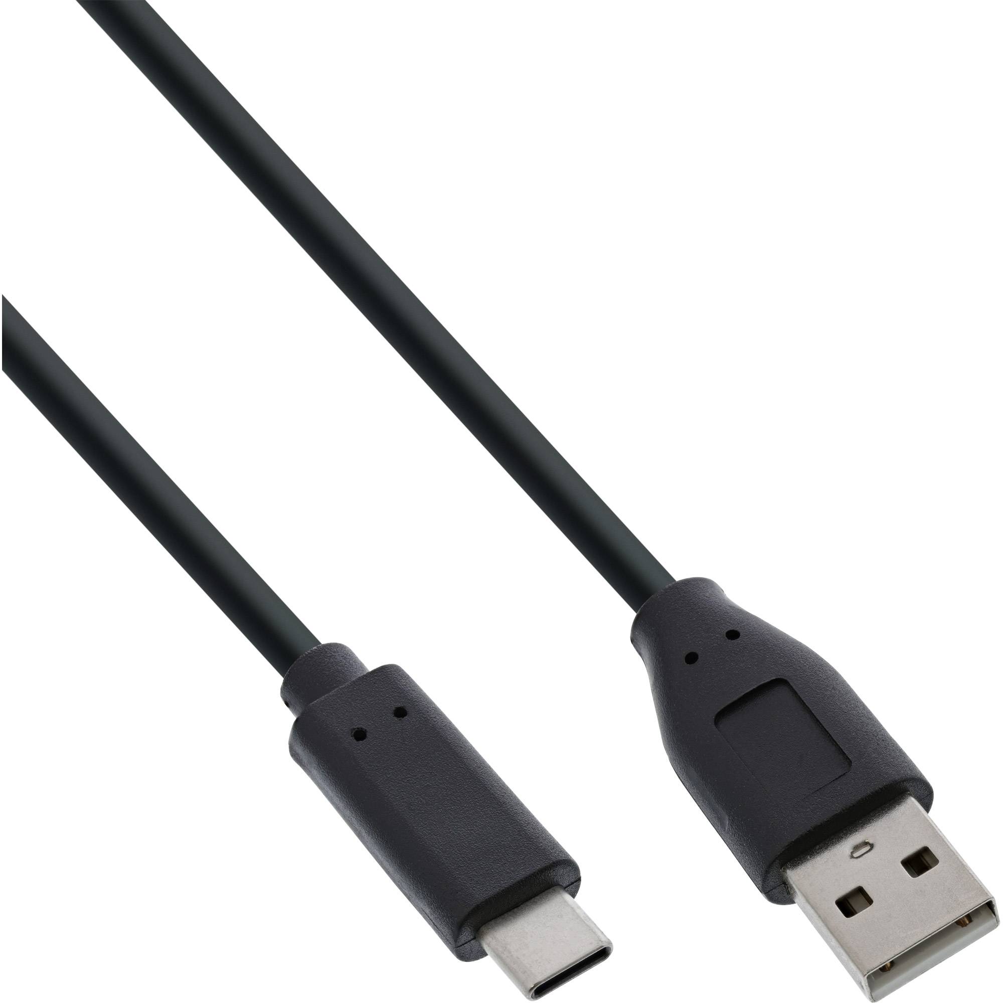 INLINE - USB 2.0 Kabel - USB-C Stecker an A Stecker - schwarz - 0,5m
