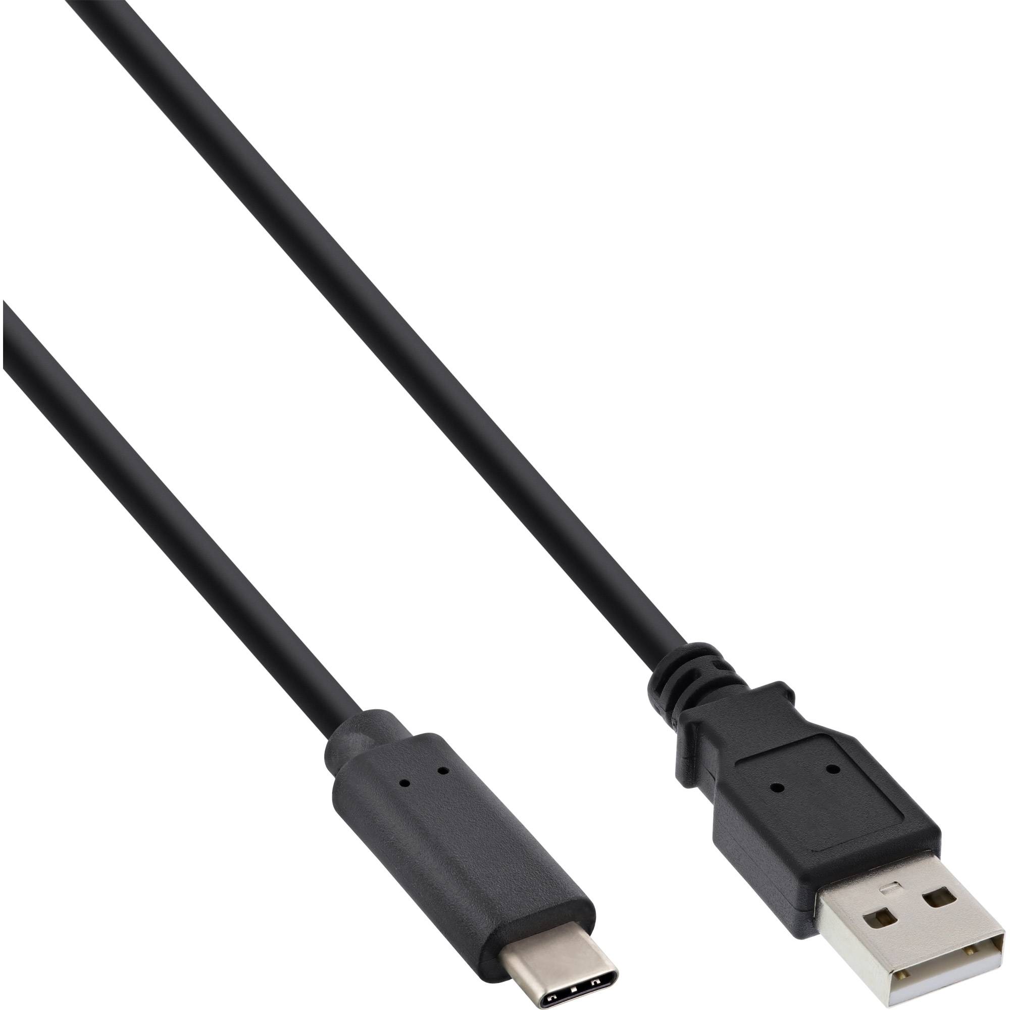 INLINE - USB 2.0 Kabel - USB-C Stecker an A Stecker - schwarz - 0,5m