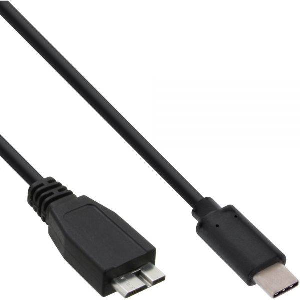INLINE - USB 3.2 Gen.1x2 Kabel - USB-C Stecker an Micro-B Stecker - schwarz - 2m
