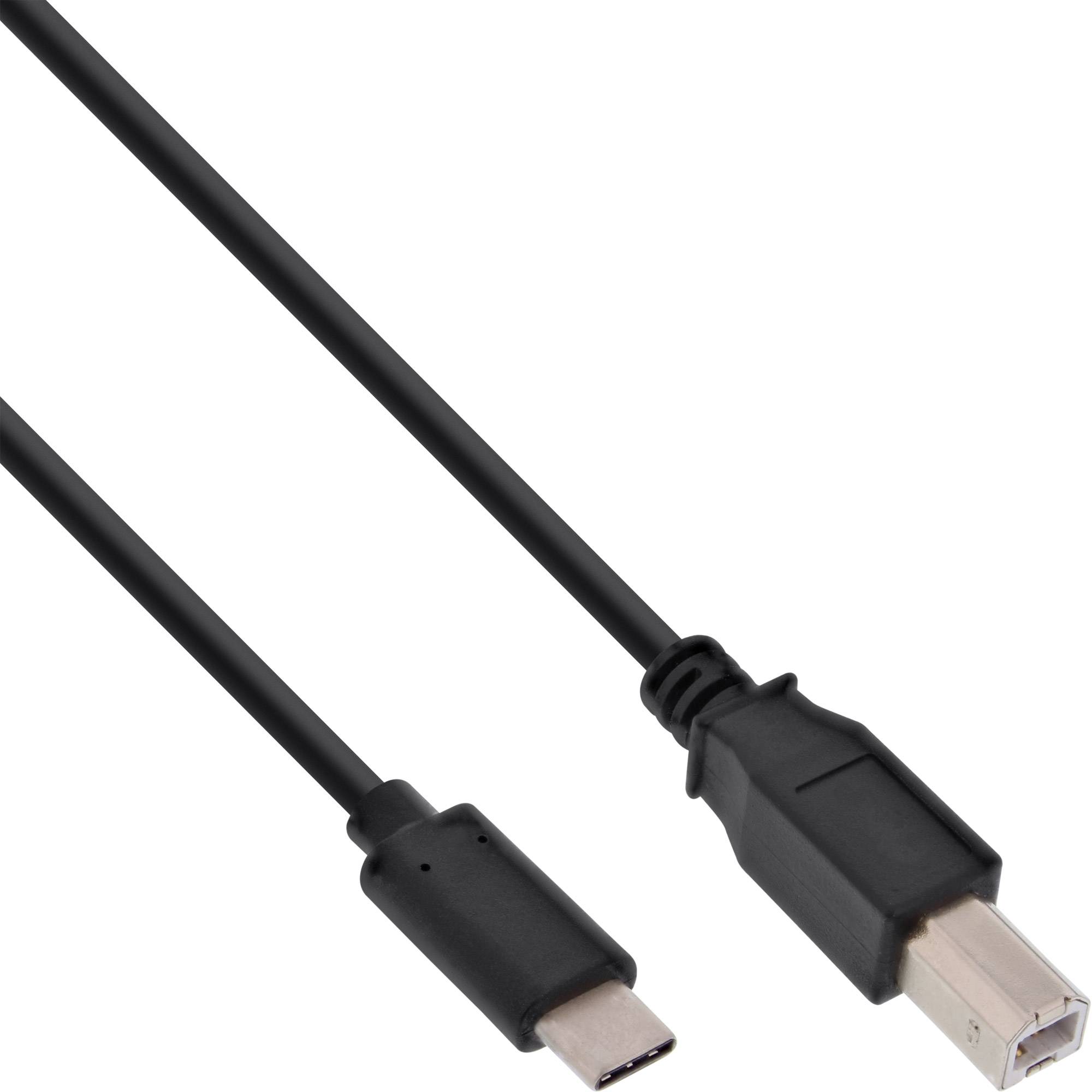 INLINE - USB 2.0 Kabel - USB-C Stecker an USB-B Stecker - schwarz - 1,5m