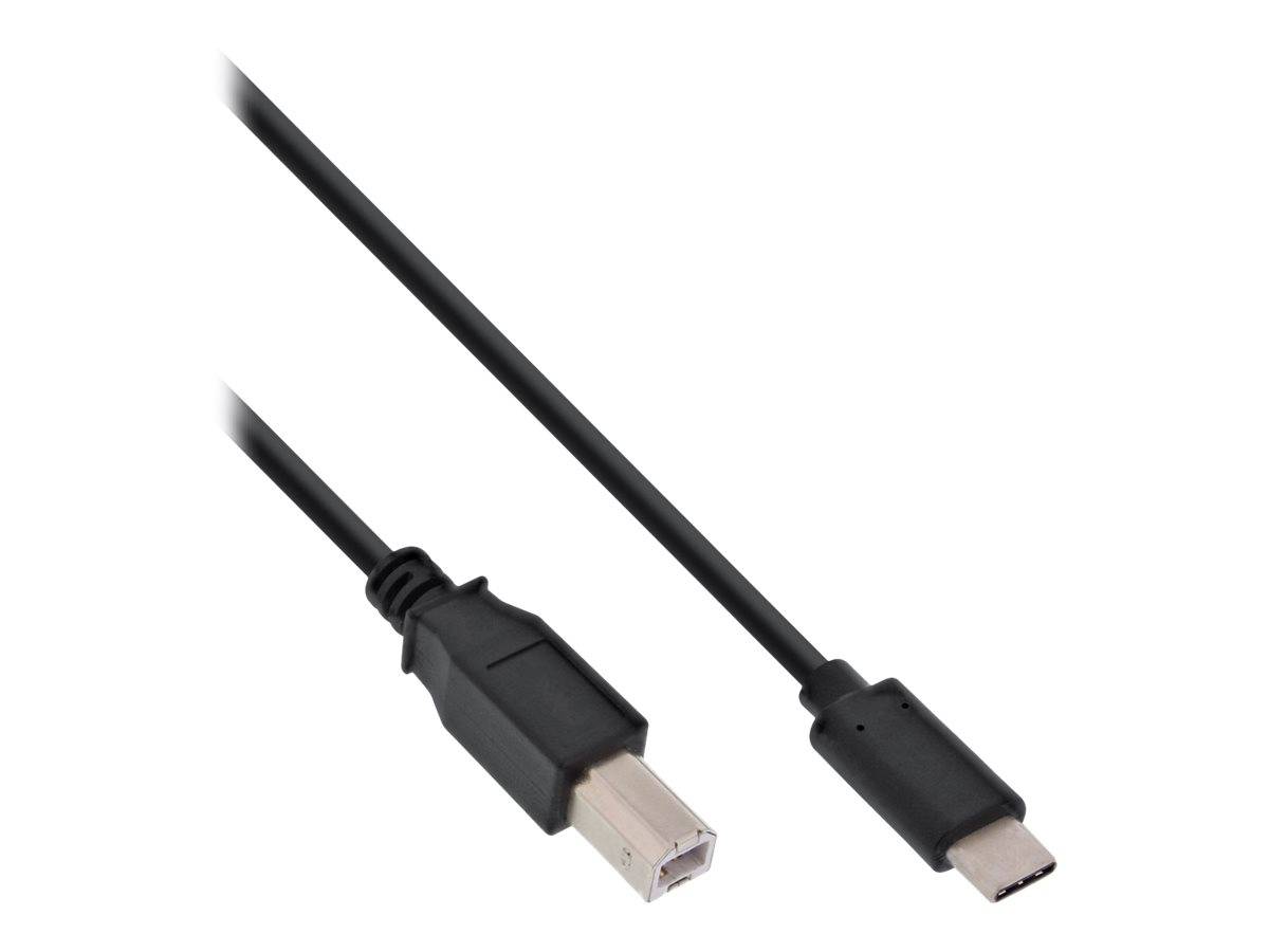 INLINE - USB 2.0 Kabel - USB-C Stecker an USB-B Stecker - schwarz - 1m