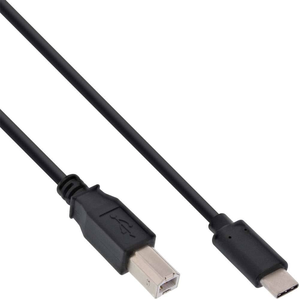 INLINE - USB 2.0 Kabel - USB-C Stecker an USB-B Stecker - schwarz - 2m