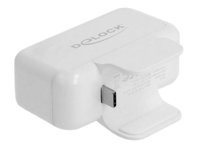 Delock Adapter for Apple power supply with PD and QC 3.0 - Netzteil - 2.4 A - PD 3.0, QC 3.0 - 4 Ausgabeanschlussstellen (USB, 2 x USB, USB-C)