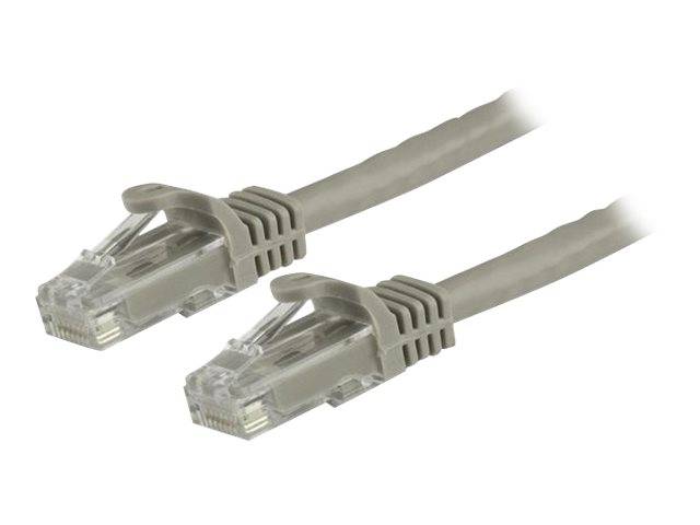 StarTech.com 15m Cat6 Snagless Gigabit UTP Netzwerkkabel - Cat 6 RJ45 Netzwerkkabel mit Knickschutz - Grau - Patch-Kabel