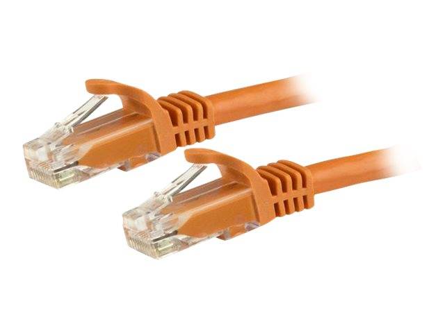 StarTech.com 15m Cat6 Snagless Gigabit UTP Netzwerkkabel - Cat 6 RJ45 Netzwerkkabel mit Knickschutz - Orange - Patch-Kab