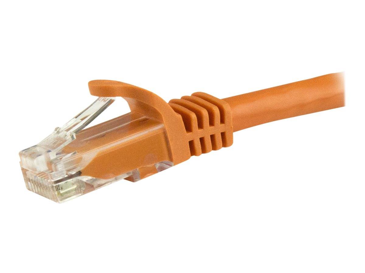 StarTech.com 15m Cat6 Snagless Gigabit UTP Netzwerkkabel - Cat 6 RJ45 Netzwerkkabel mit Knickschutz - Orange - Patch-Kab