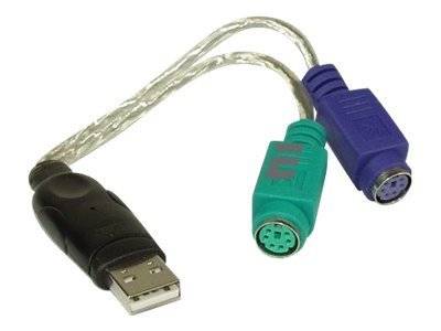 INLINE - USB zu PS/2 Konverter - USB Stecker an 2x PS/2 Buchse für Maus + Tastatur