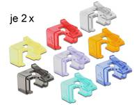 DeLOCK RJ45 Repair Clip Starter Set - Netzwerkanschluss Reparatur-Clip - diverse Farben (Packung mit 16)