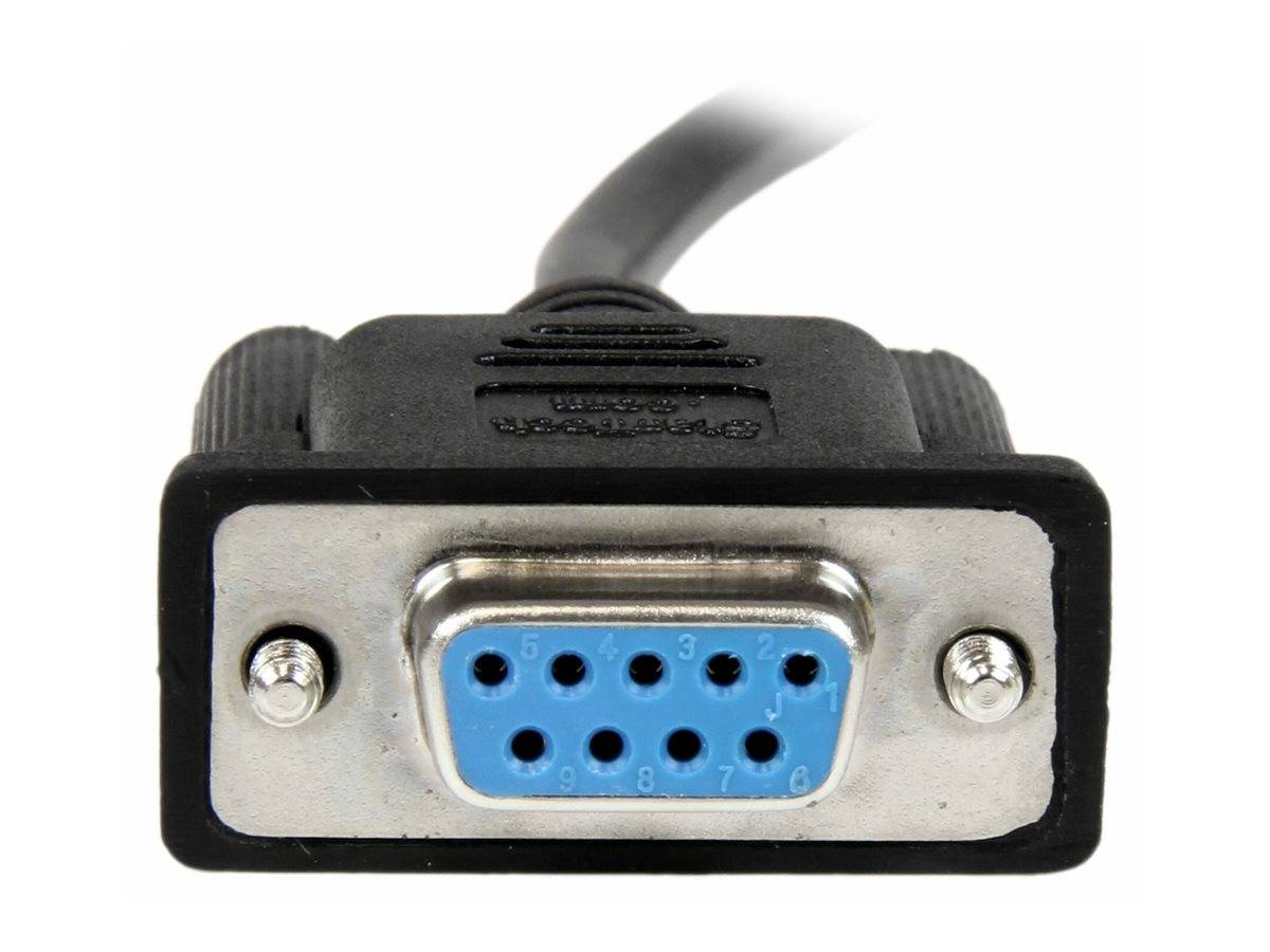 StarTech.com 1m DB9 RS232 Seriell Nullmodemkabel - Bu/Bu - 9-pin seriell Null-Modem Anschlusskabel - Schwarz - Nullmodem