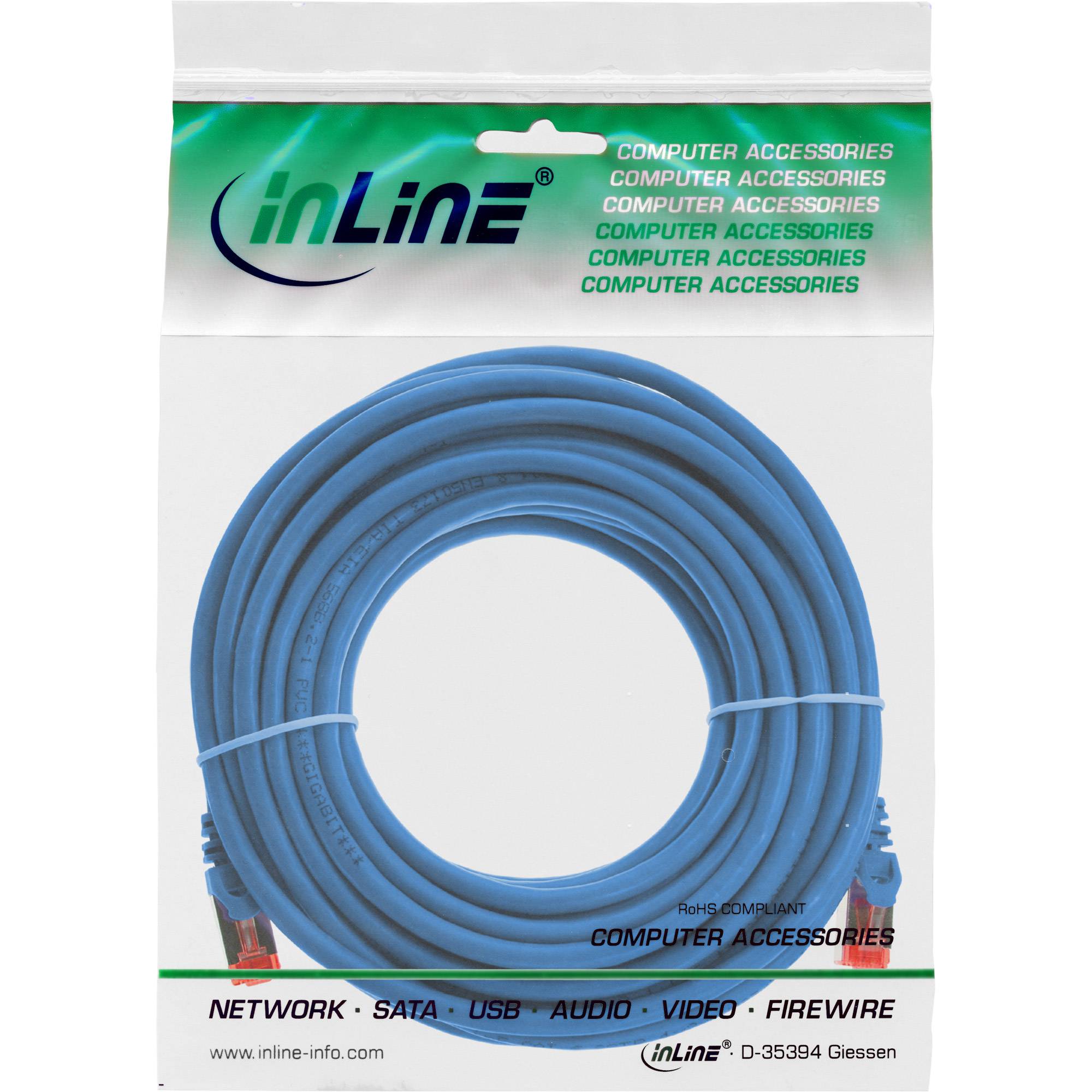 INLINE - Patchkabel - S/FTP (PiMf) - Cat.6 - 250MHz - PVC - Kupfer - blau - 30m
