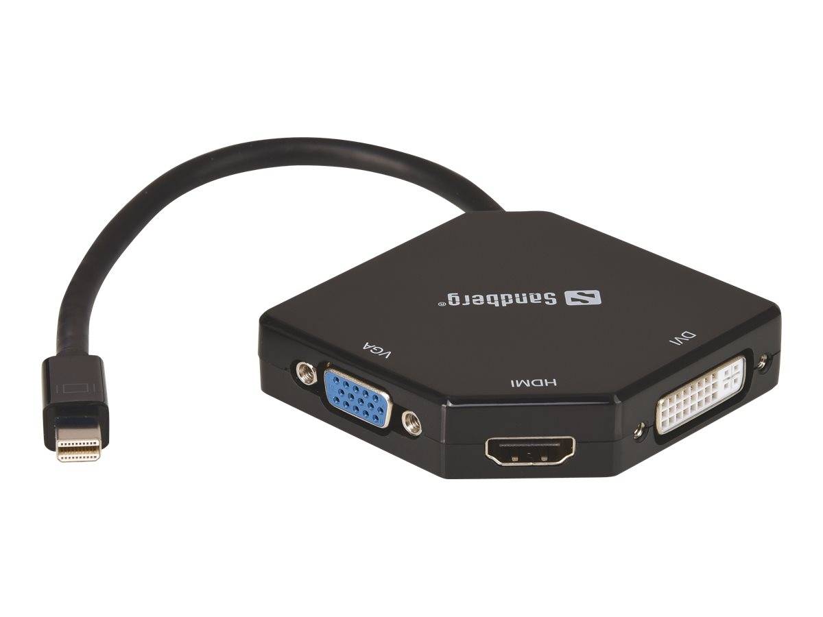 Sandberg Adapter MiniDP>HDMI+DVI+VGA - Videokonverter