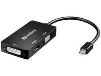 Sandberg Adapter MiniDP>HDMI+DVI+VGA - Videokonverter