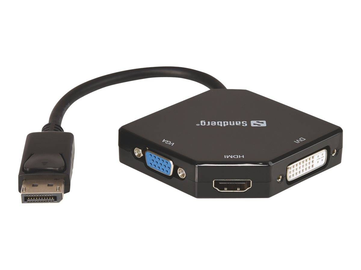 Sandberg Adapter DP>HDMI+DVI+VGA - Videokonverter