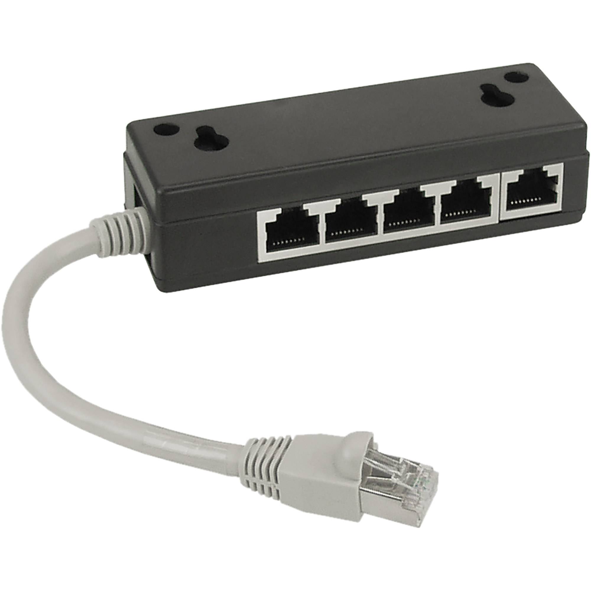 INLINE - ISDN Verteiler - 5x RJ45 Buchse - 15cm Kabel - mit Endwiderständen