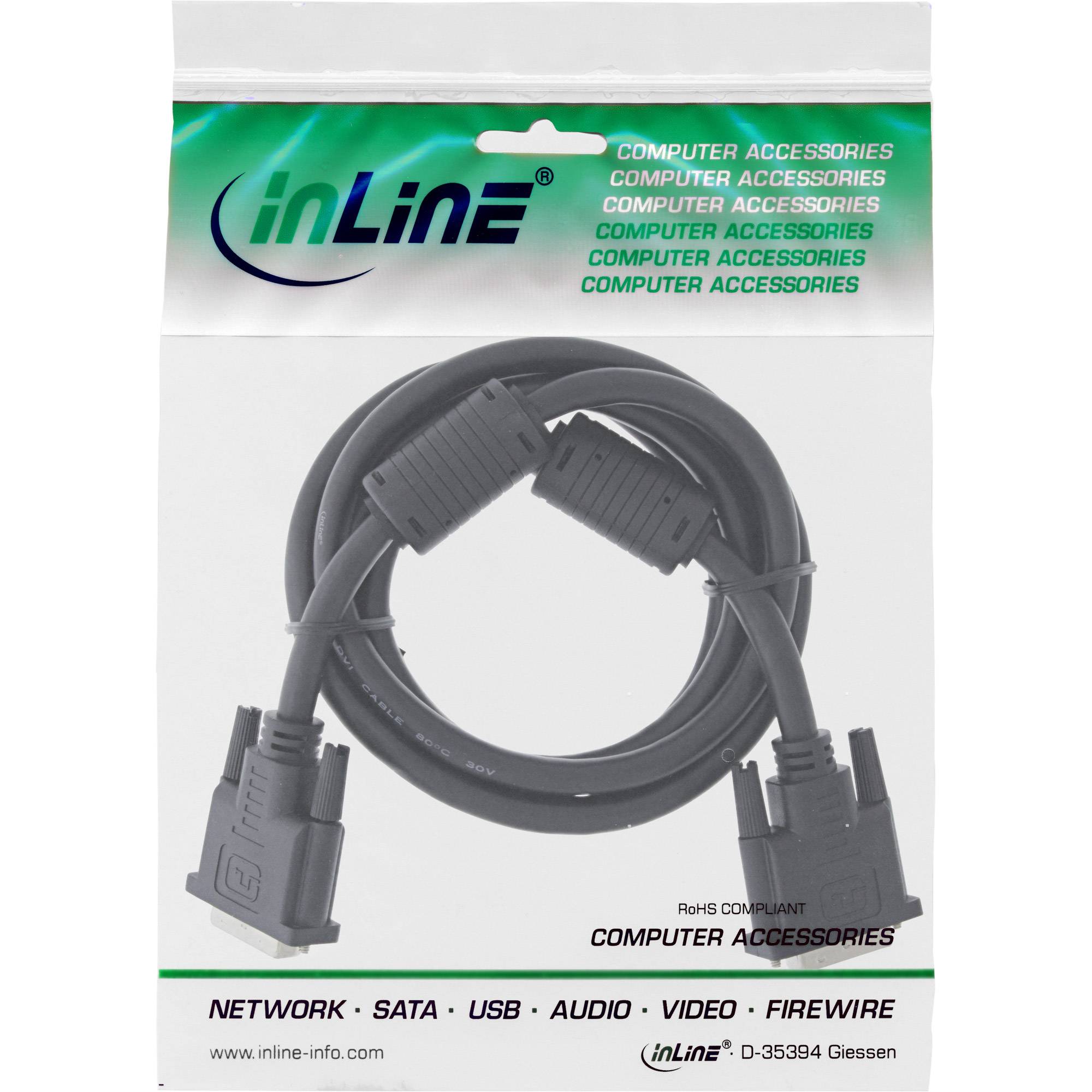 INLINE - DVI-I Kabel - digital/analog - 24+5 Stecker / Stecker - Dual Link - 1,8m