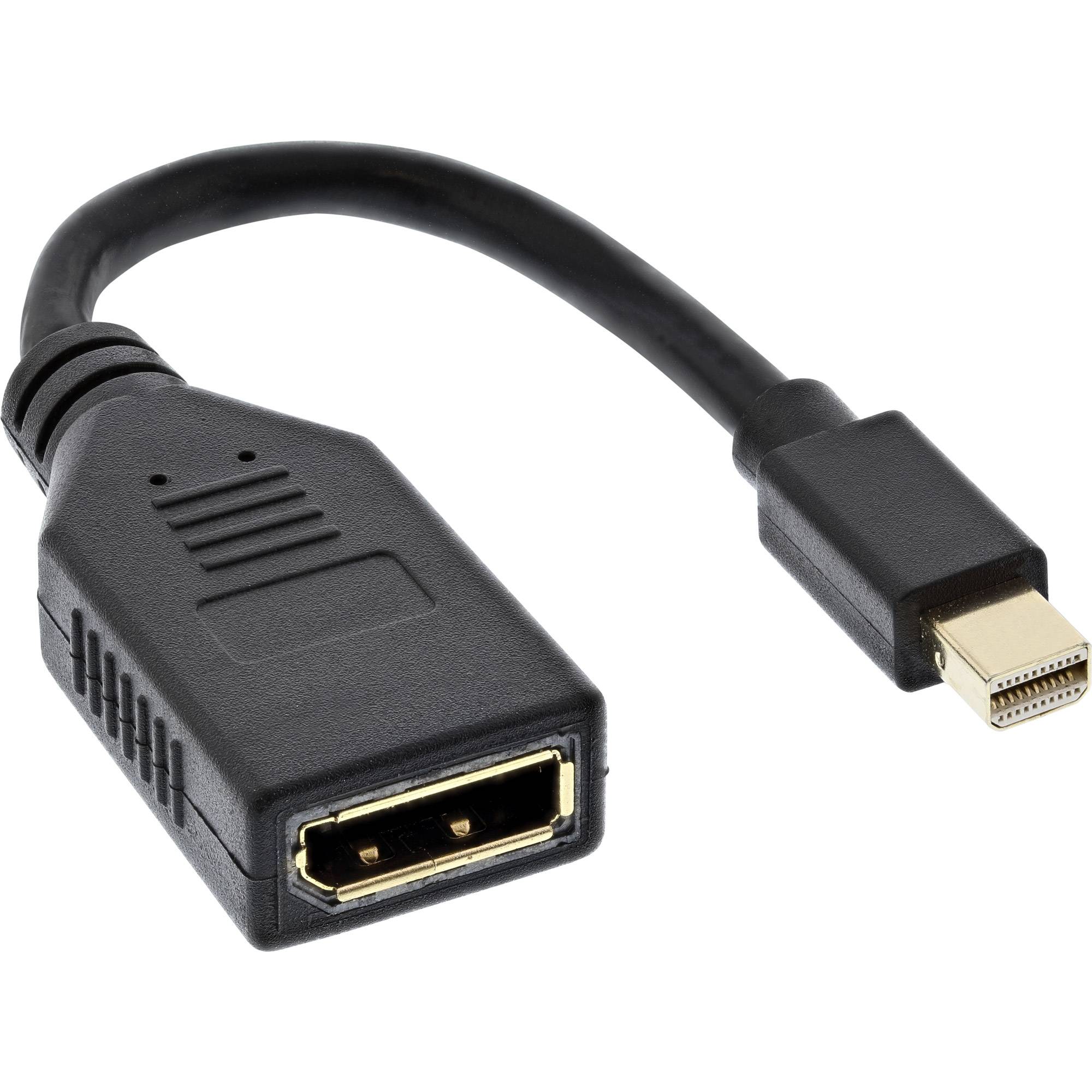 INLINE - Kabel Mini DisplayPort ST zu DisplayPort BU - 4K2K - schwarz - 0,15m