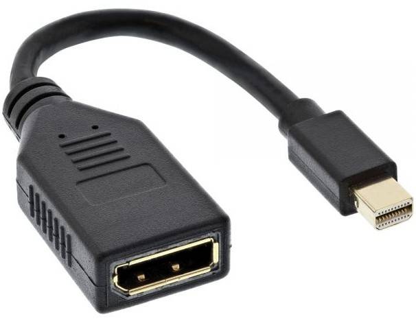 INLINE - Kabel Mini DisplayPort ST zu DisplayPort BU - 4K2K - schwarz - 0,15m