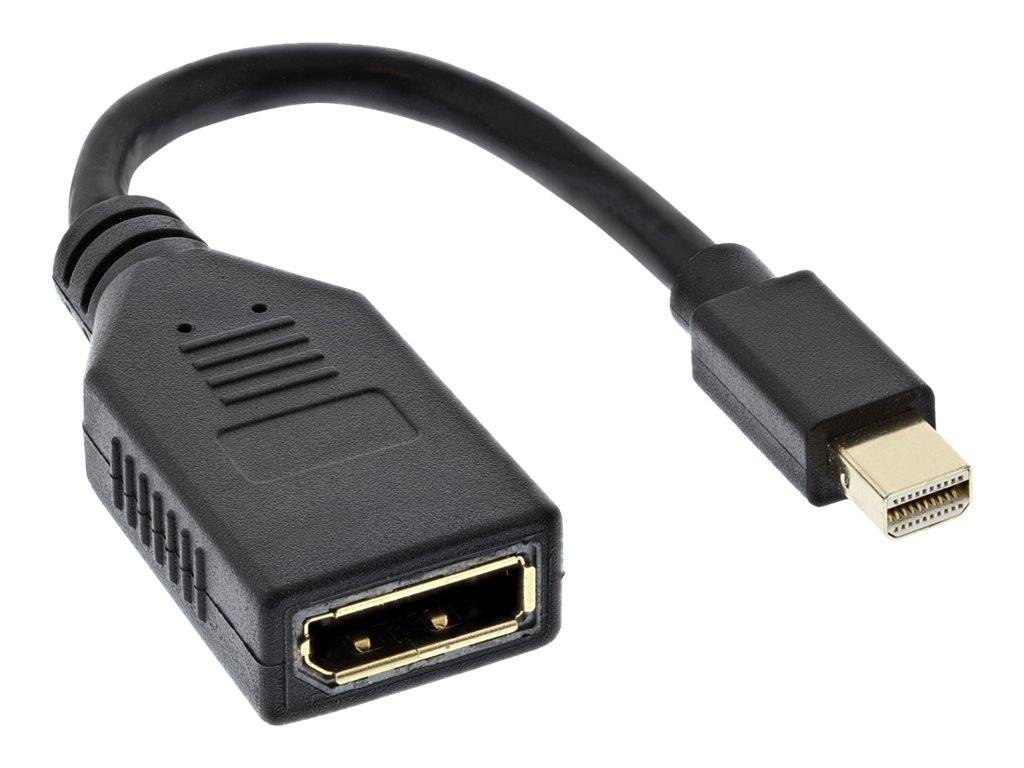 INLINE - Kabel Mini DisplayPort ST zu DisplayPort BU - 4K2K - schwarz - 0,15m