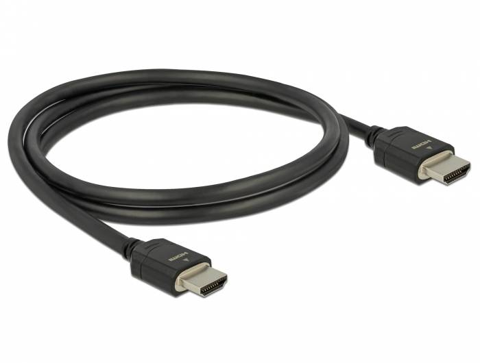 Delock - Ultra High Speed - HDMI-Kabel - HDMI männlich zu HDMI männlich - 1 m - Dreifachisolierung - Schwarz - Dolby DTS