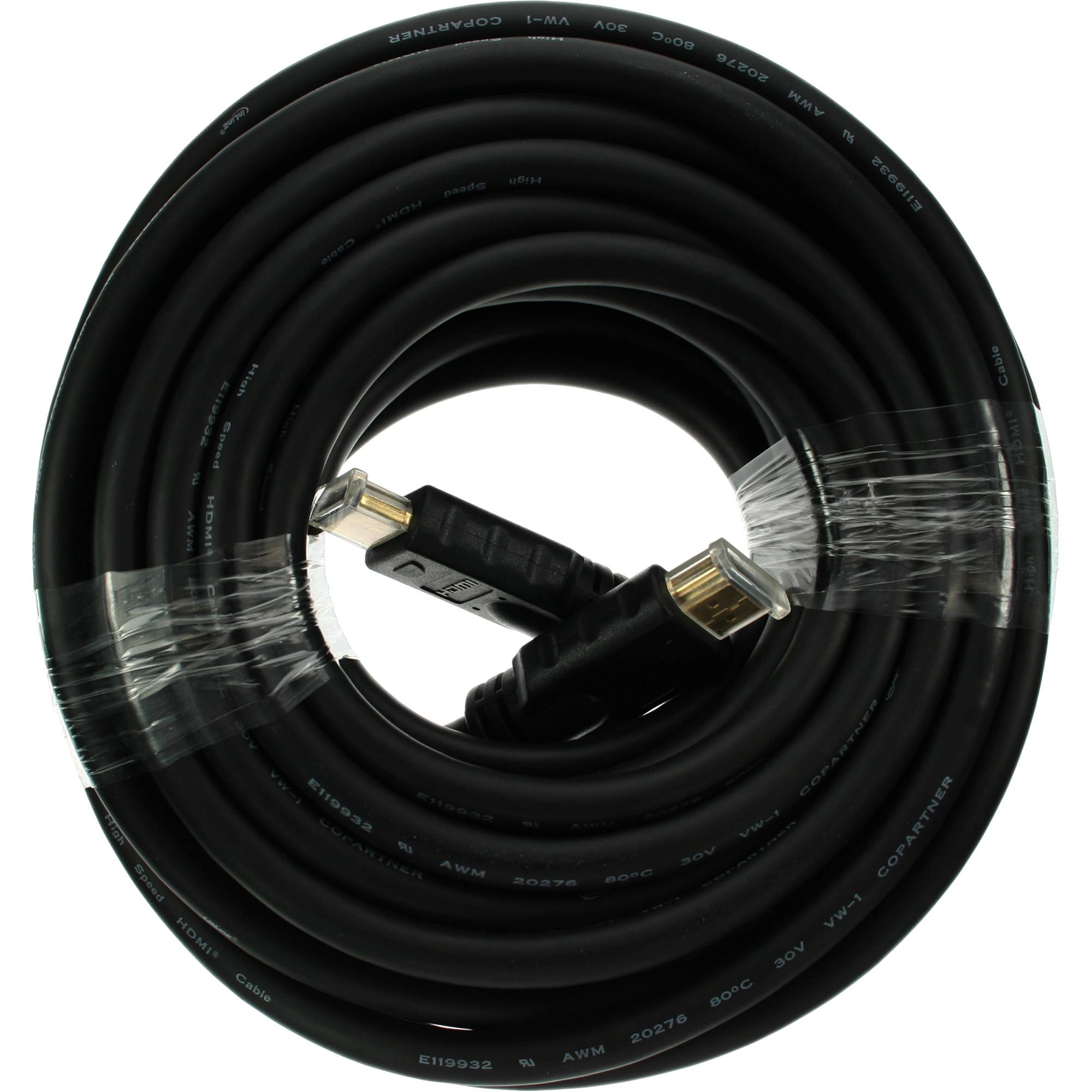 INLINE - HDMI Kabel - HDMI-High Speed - ST / ST - verg. Kontakte - schwarz - 15m