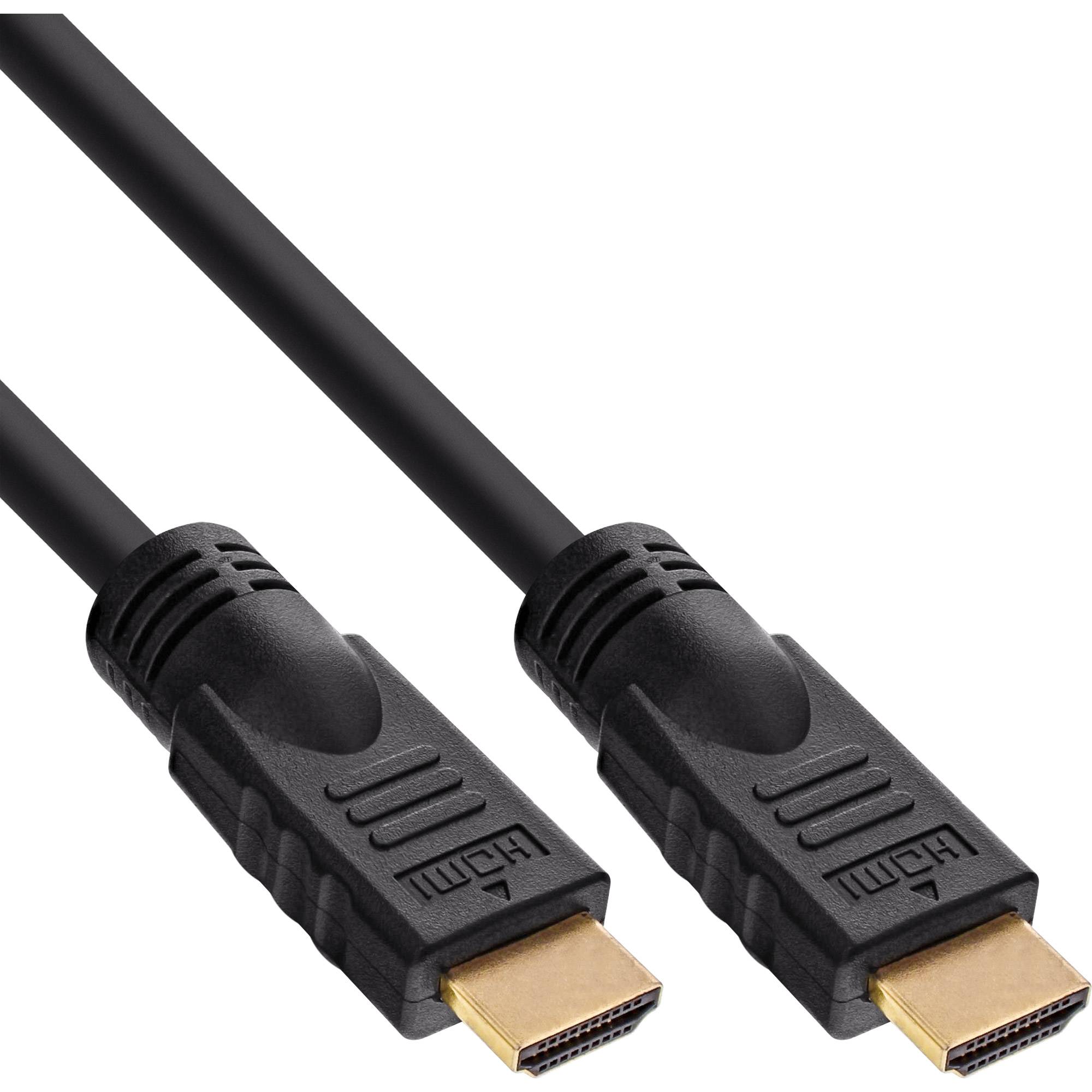 INLINE - HDMI Kabel - HDMI-High Speed - ST / ST - verg. Kontakte - schwarz - 15m