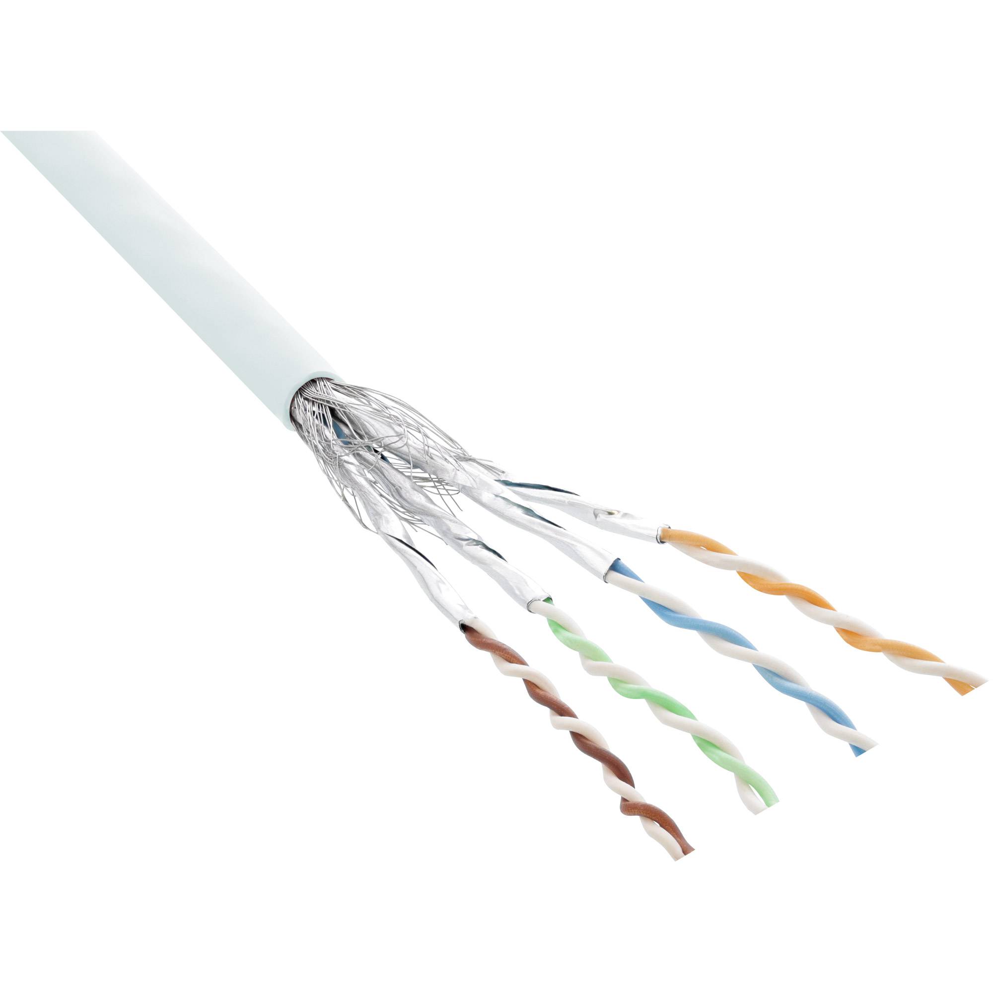 INLINE - Patchkabel Cat.6 S/FTP (PiMf) - weiß - AWG27 - PVC - CU - 100m