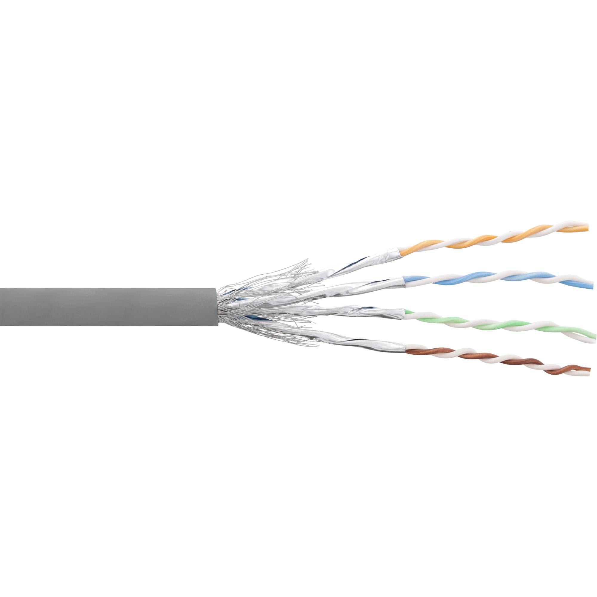 INLINE - Patchkabel Cat.6 S/FTP (PiMf) - grau - AWG27 - PVC - CU - 100m