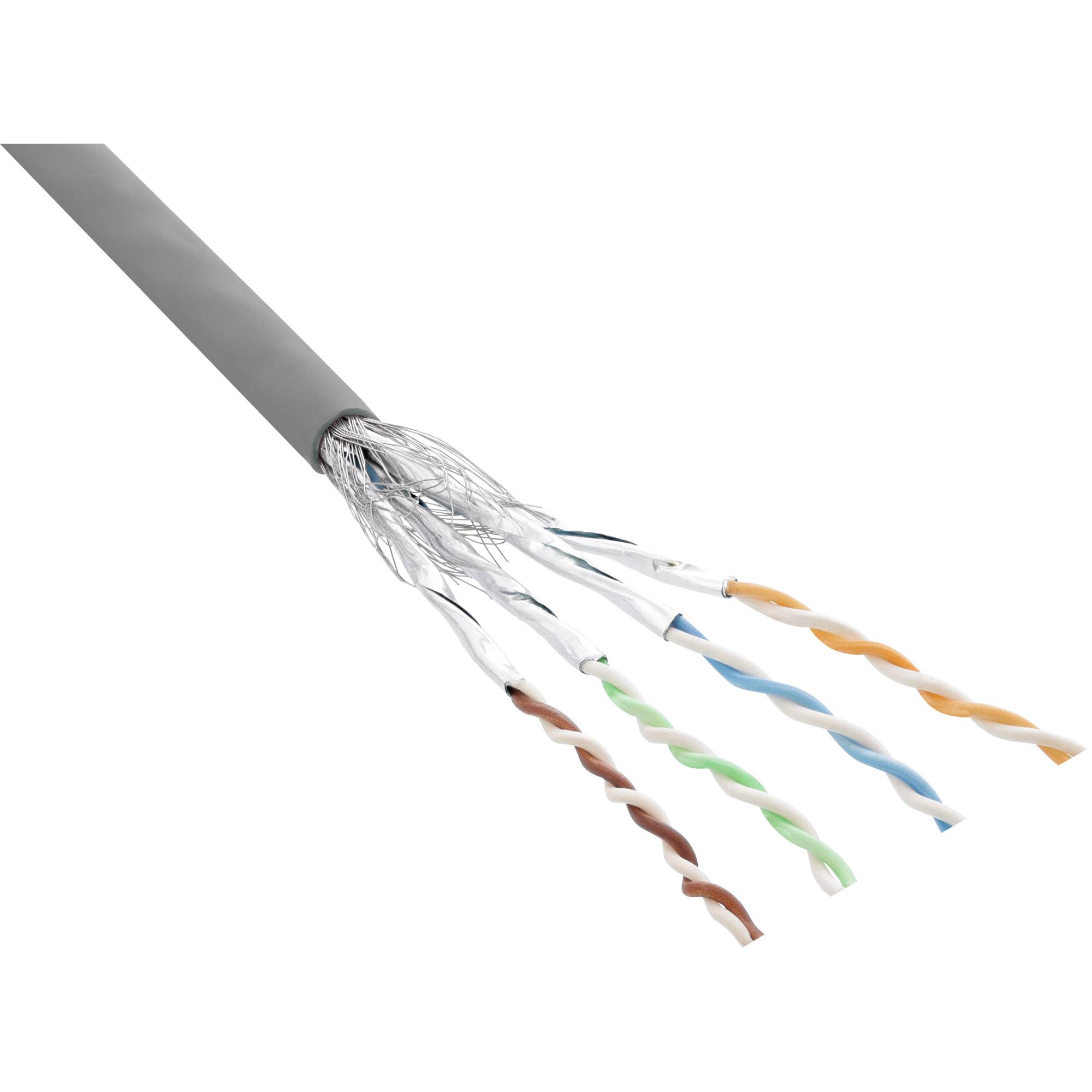 INLINE - Patchkabel Cat.6 S/FTP (PiMf) - grau - AWG27 - PVC - CU - 100m