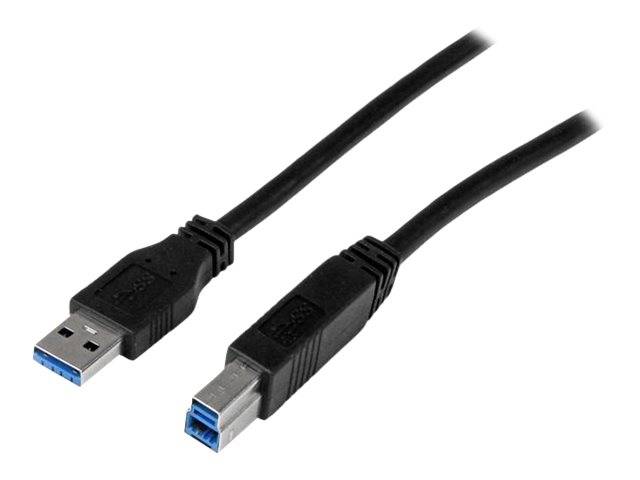 StarTech.com 2m zertifiziertes USB 3.0 SuperSpeed Kabel A auf B - Schwarz - USB 3 Anschlusskabel - Stecker/Stecker - USB