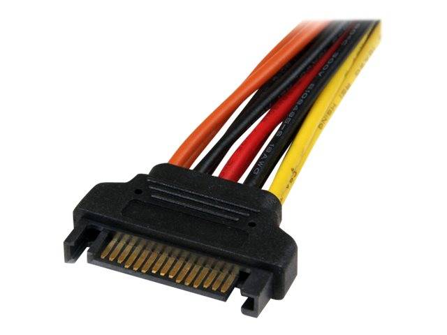 StarTech.com SATA Y-Strom-Adapterkabel mit Verriegelungs Clip 15cm - S-ATA Y Splitter Stromkabel St/Bu - Serial ATA 15pin Y-Adapter - Netz-Splitter