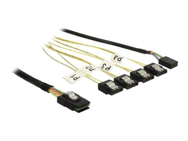 DeLOCK - SATA- / SAS-Kabel - Mini SAS (SFF-8087) bis SATA, interne Stromversorgung, 8-polig