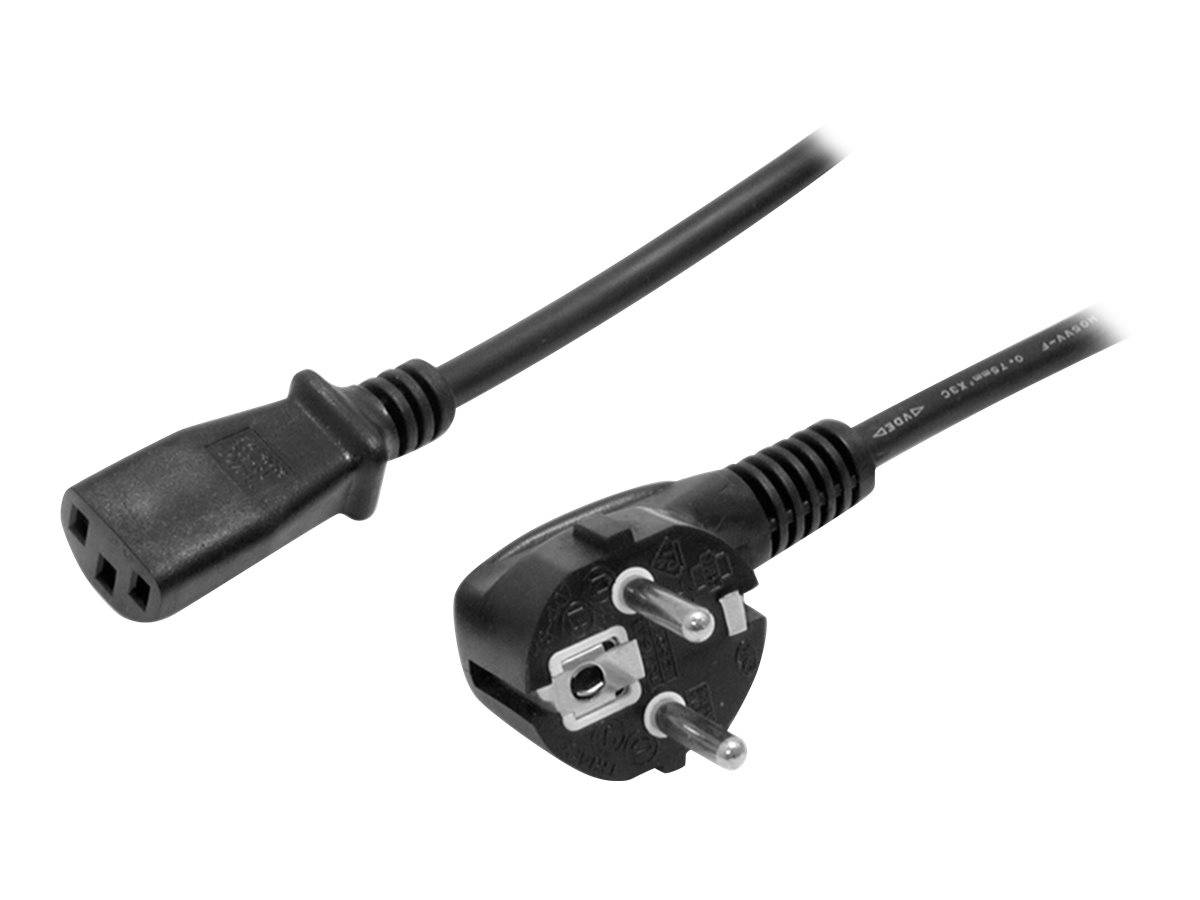 StarTech.com 2 m Computer Stromkabel, 18AWG, EU Schuko auf C13, 10A 250V, Schwarz Ersatz AC Netzkabel, Drucker Stromkabe