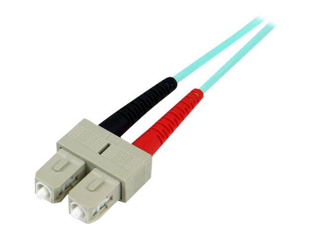 StarTech.com 2m Fiber Optic Cable - 10 Gb Aqua - Multimode Duplex 50/125 - LSZH - LC/SC - OM3 - LC to SC Fiber Patch Cab