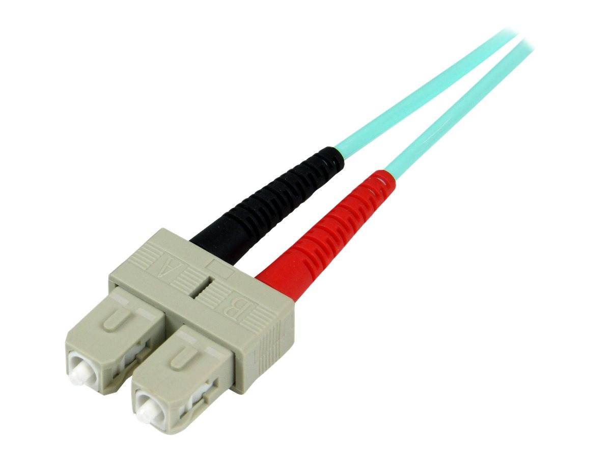StarTech.com 2m Fiber Optic Cable - 10 Gb Aqua - Multimode Duplex 50/125 - LSZH - LC/SC - OM3 - LC to SC Fiber Patch Cab