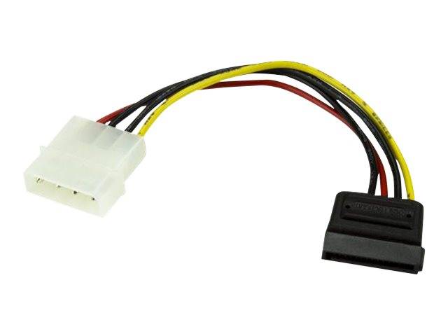 StarTech.com 15cm 4 Pin Molex auf SATA Kabel - LP4 / Serial-ATA Stromadapter - S-ATA 15 Pin Buchse / 4 Pin LP-4 Stecker - Stromkabel