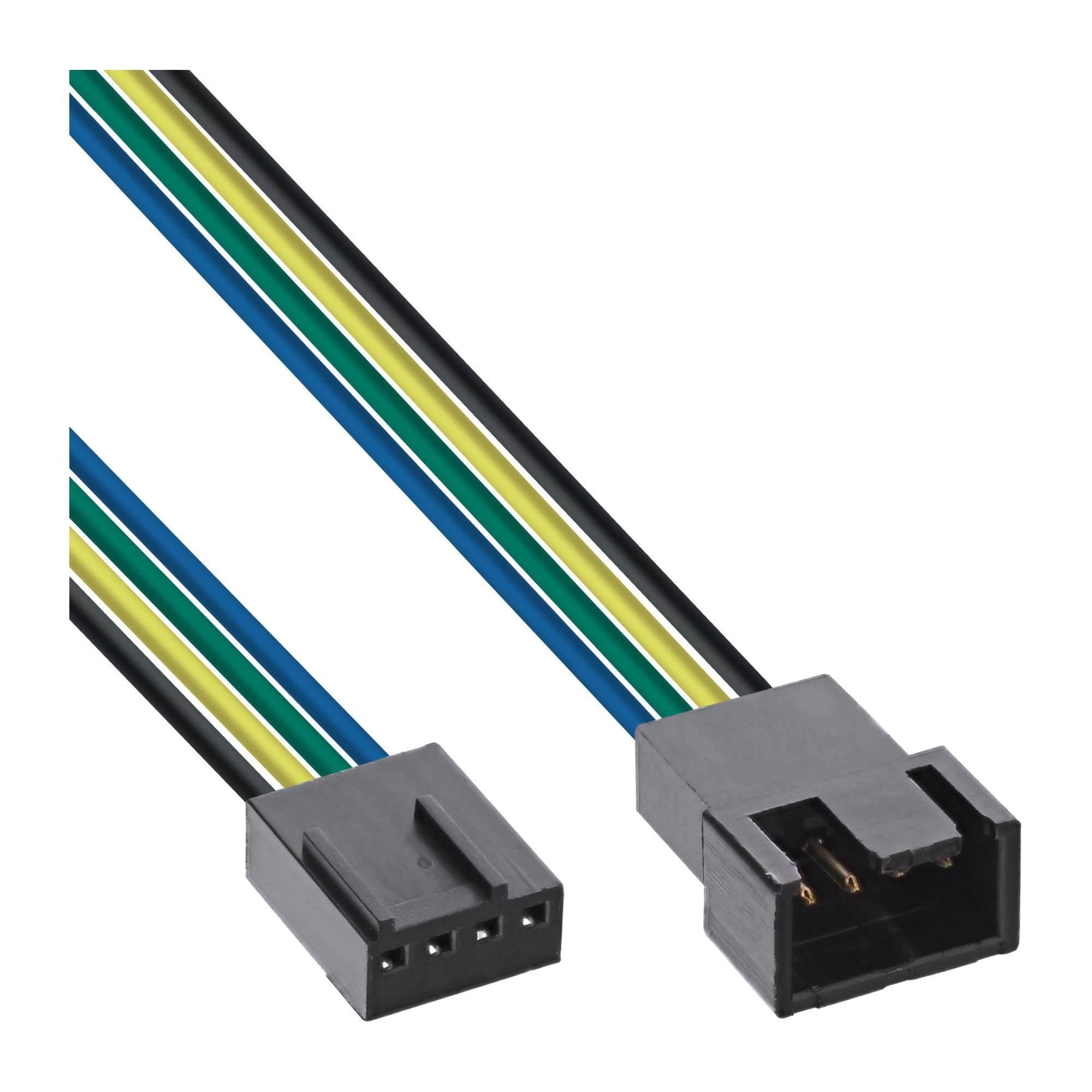 INLINE - Lüfterkabel Verlängerung PWM - 4pol Molex Stecker / Buchse - 0,30m