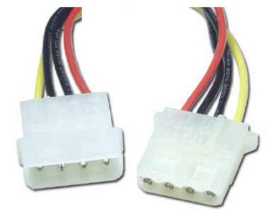 INLINE - Lüfterkabel Verlängerung PWM - 4pol Molex Stecker / Buchse - 0,30m