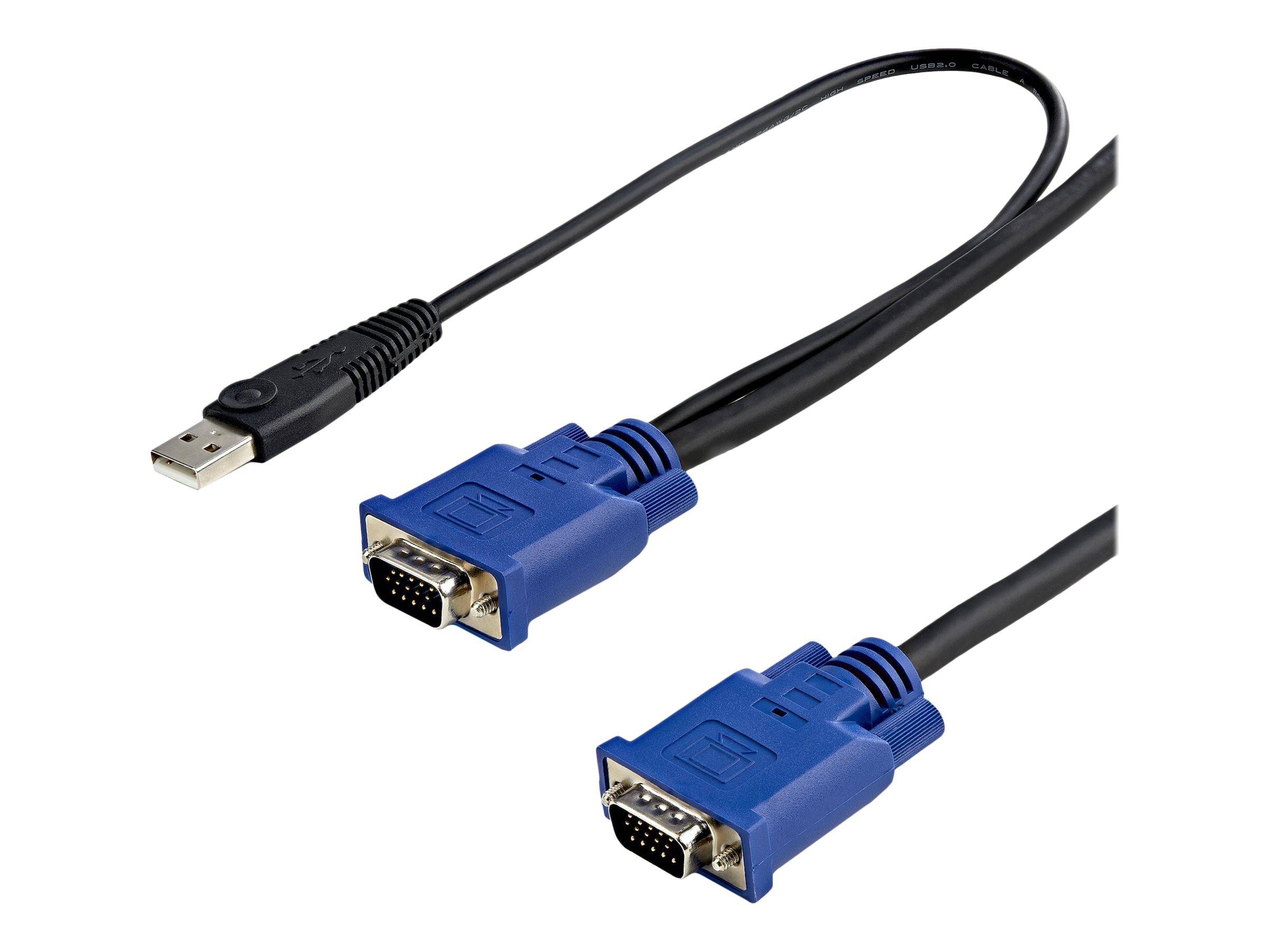 StarTech.com 3m 2-in-1 PS/2 USB KVM Kabel - Kabelsatz für KVM Switch / Umschalter - Video- / USB-Kabel - USB, HD-15 (VGA