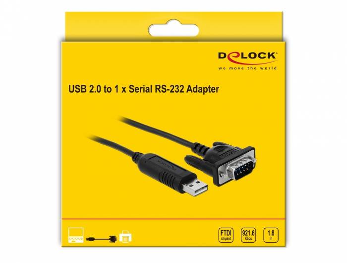 Delock - Kabel seriell - USB (M) zu DB-9 (M)