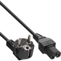 INLINE - Netzkabel - Schutzkon. gew. auf Warmgerätest. C15 gerade - schwarz - 2m